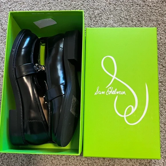 Sam Edelman Glossy Black Loafers - Picture 1 of 8